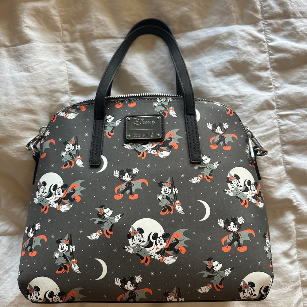 Loungefly Disney Mickey Mouse Gray Halloween Handbag